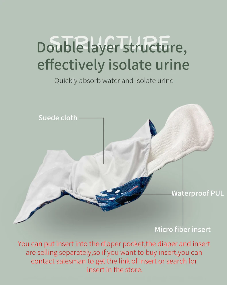 
Goodbum reusable washable nappy baby diaper cloth diaper 