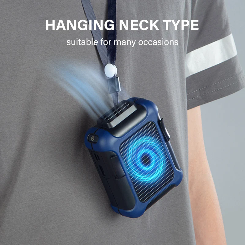 2023 портативный маленький 4000 мАч Usb мини шнурок подвесной шейный охлаждающий вентилятор с внешним аккумулятором