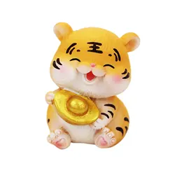 2022 Chinesr New Year Resin Tiger Mascot Happy New Year Mini Tiger Good Luck Ornament for Home Office Car Decoration