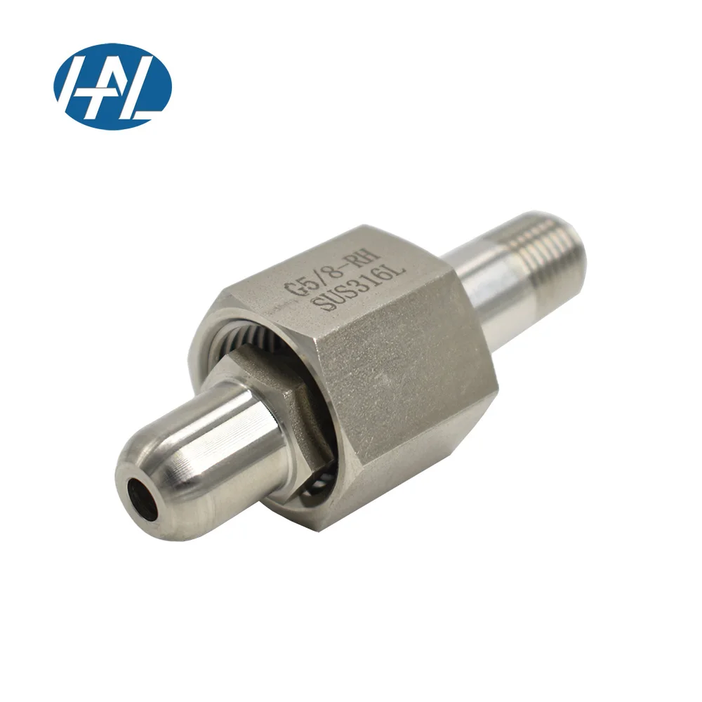 Stainless Steel 316 Npt Co2 Gas Cylinder Connectors With Stainless Steel Tube Fittings