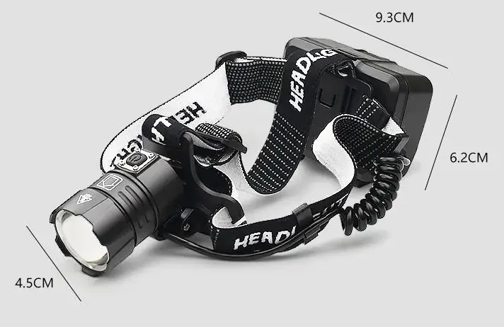 2000 Lumens Multifunction Headlamp P70 Outdoor Led Zoom Headlights Rechargeable With Power Bank