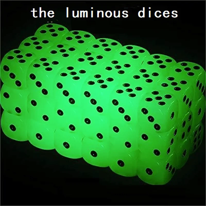 AYPC Wholesale Funny Acrylic 16MM 6 sides black spot 1Dices in 1Pair Adult Couple Game Glow in the Dark Sexy Luminous Dice Game