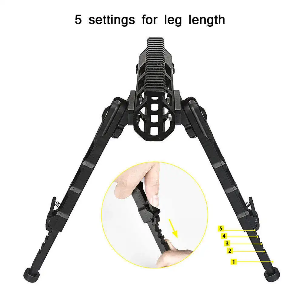 V8 Tactical Bipods 360° Rotatable Folding Aluminum Alloy Tripod With Adjustable And Retractable For Hunting Scopes