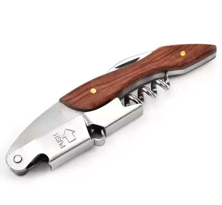 Wholesale Waiters Corkscrew Premium Rose wood Opener Corkscrew with Custom Logo