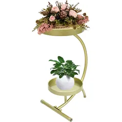 Good Price New product 2 Layer Folding Metal Living Room Bedroom Flower Plant Pot Shelf Rack Display Stand