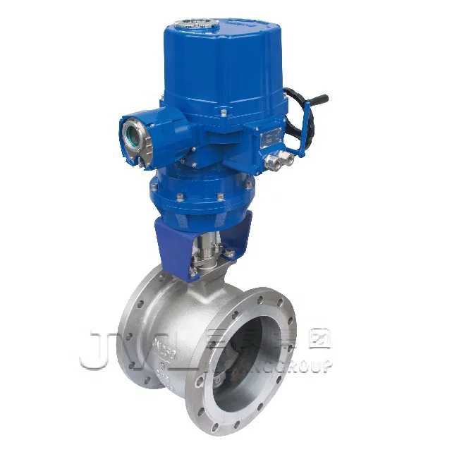 ISO9001 flanged pneumatic v type ball valve