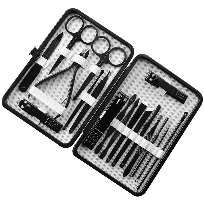Professional best 7/10/12/15/18pcs mens nail grooming manicure gift set kit