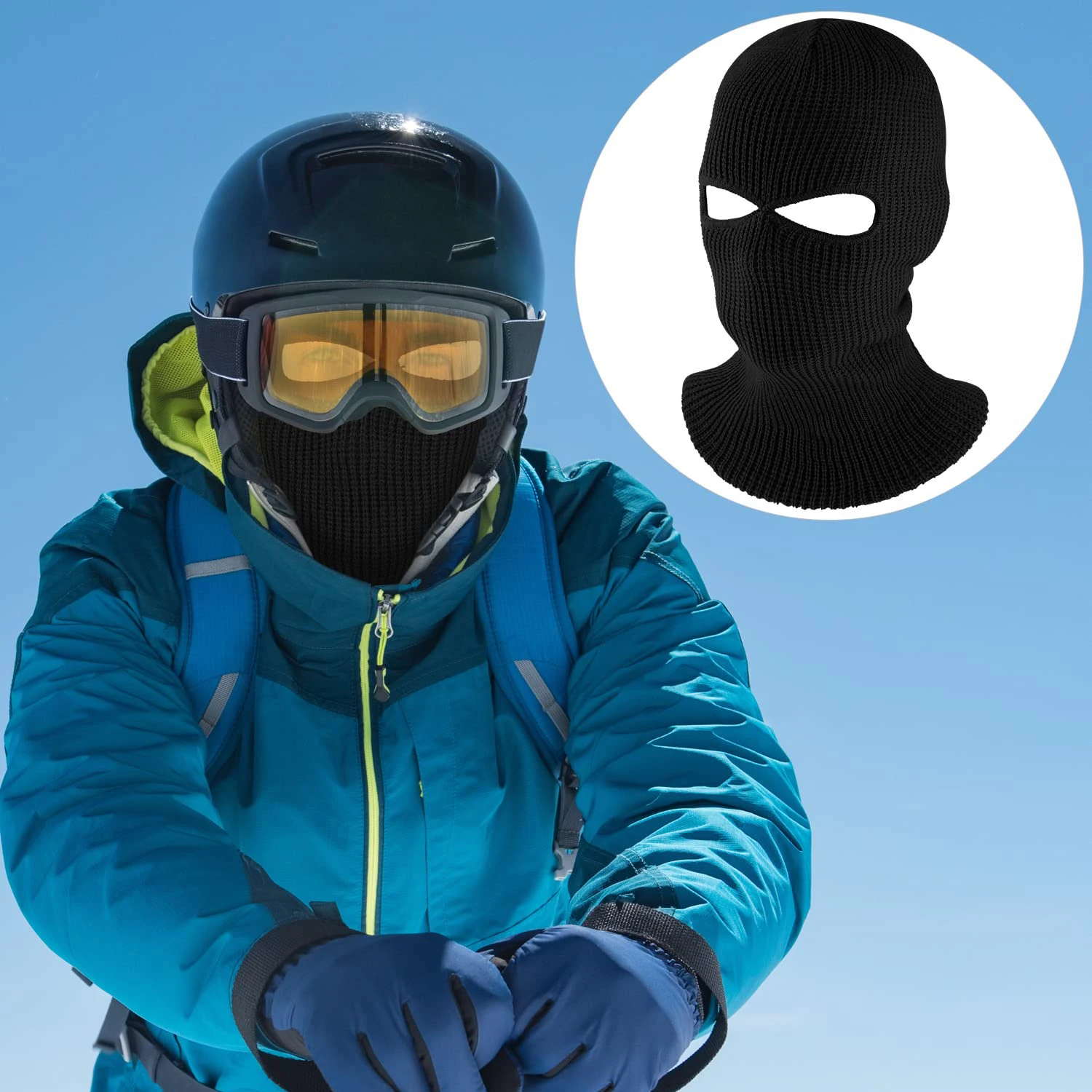 Winter skimask Full Face Ski Mask Knitted Custom 2 hole Balaclava