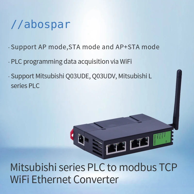XCNet-MIT-S Industrial PLC Gateway RS232 PLC Converter Wifi Ethernet Modbus Tcp RTU DTU PLC Serial Server