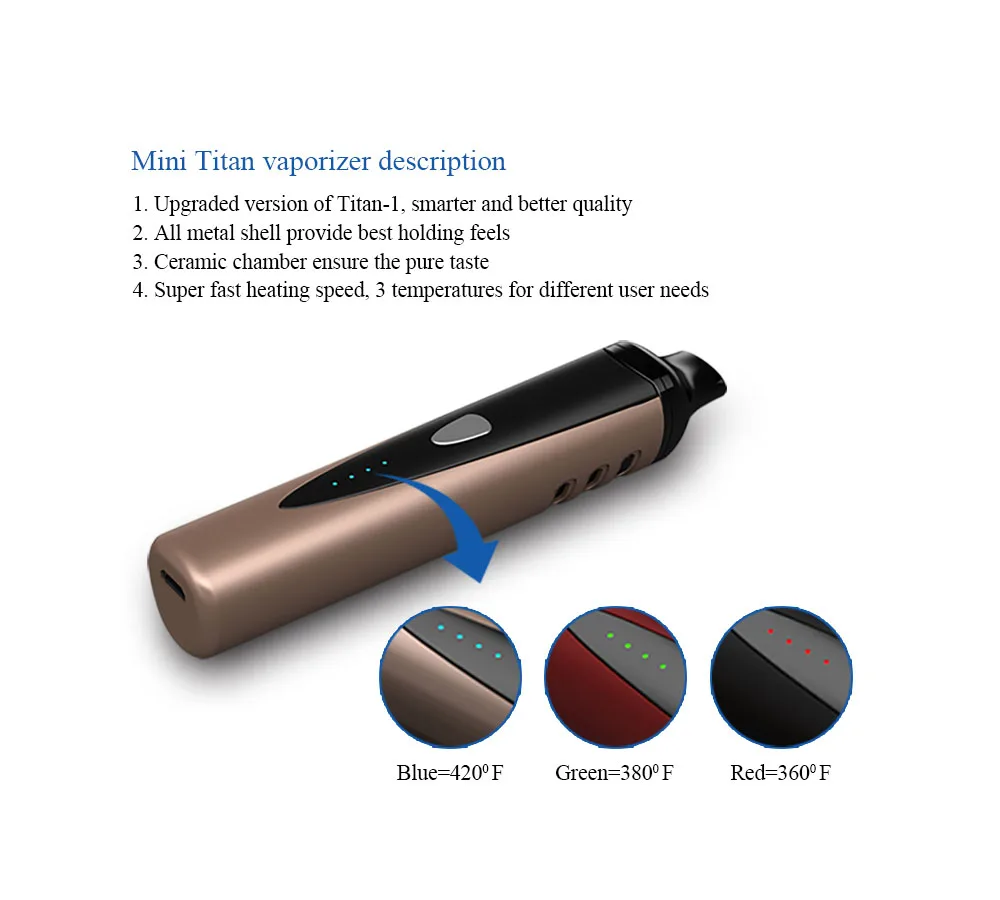 
New Vaporizer Dry Herb Portable Ceramic Vaporizer Dry Herb Vape Pen 