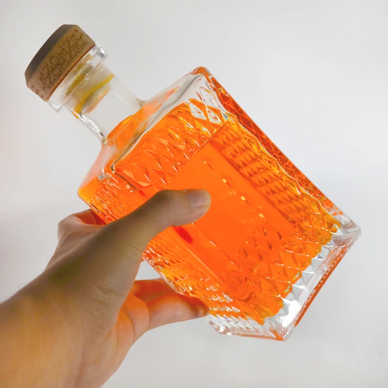 Customized decoration High Quality Alcohol Glass Bottles 500ml 700ml 750ml For Spirits Liquor Whiskey Buy Alcohol Glass Bottle