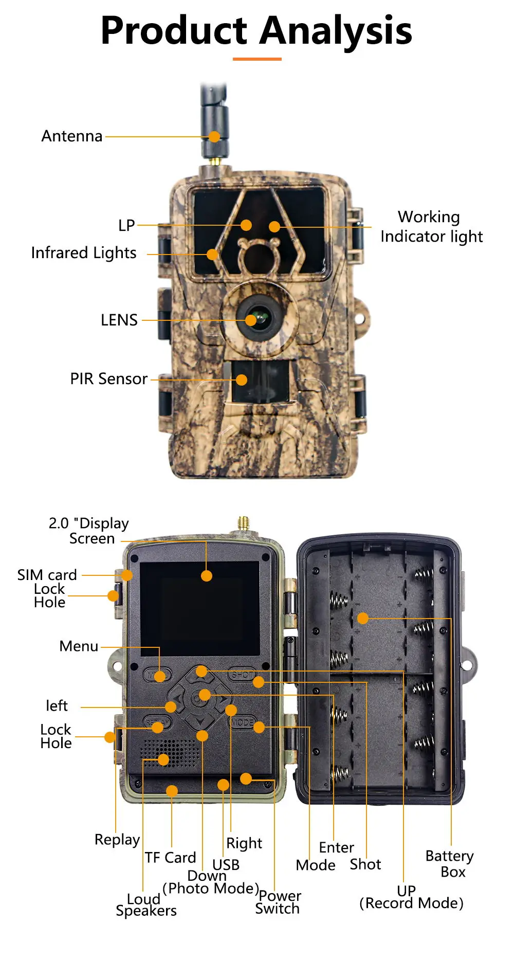 4G LTE Cellular Trail Camera with 8K Video 0.2s Trigger IP66 Waterproof 32GB SD & SIM Card for Animal Hunting & Observation