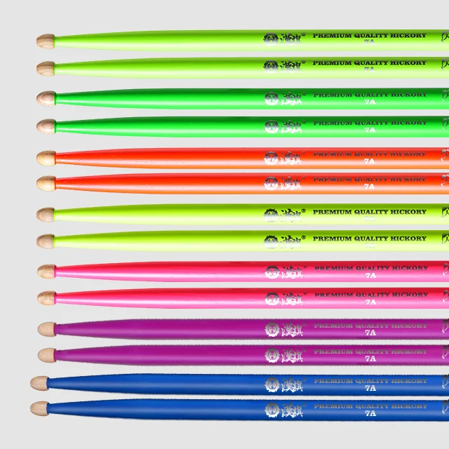 Custom Colorful Luminescence uv drumsticks 7A with wood tips Indoor entertainment product