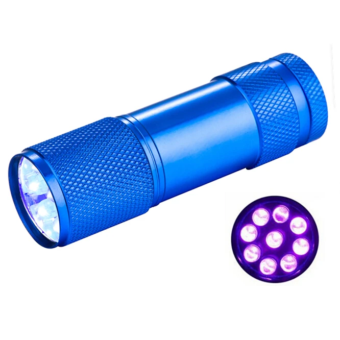 Cheap Professional 9 LED 395nm UV Flashlight Ultra Violet Blacklight Light Inspection Lamp Torch