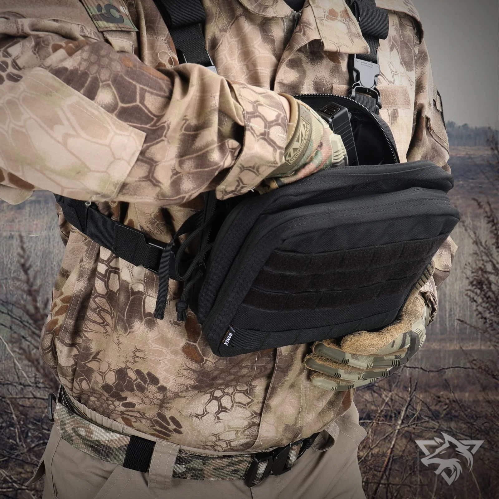 Large Capacity Flag Patch Double Layer Design Molle EDC EMT Utility Tactical Admin Pouch with Map Sleeve Modular Tool Pouch