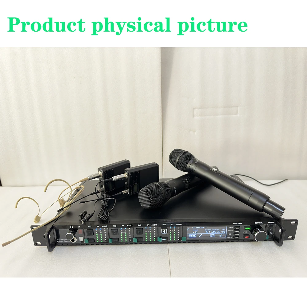 AD4Q Professional Wireless Microphone 8 Channel UHF 470-940mhz Studio Microphone For Shure Microphones
