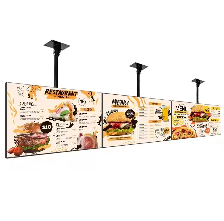 32 43 50 55 Inch 500 Nits High Brightness Super Thin 1080p Hd Shop Kfc Fast Food Digital Menu Board Restaurant