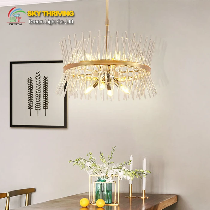 wholesale hot sale colored glass tube chandelier light