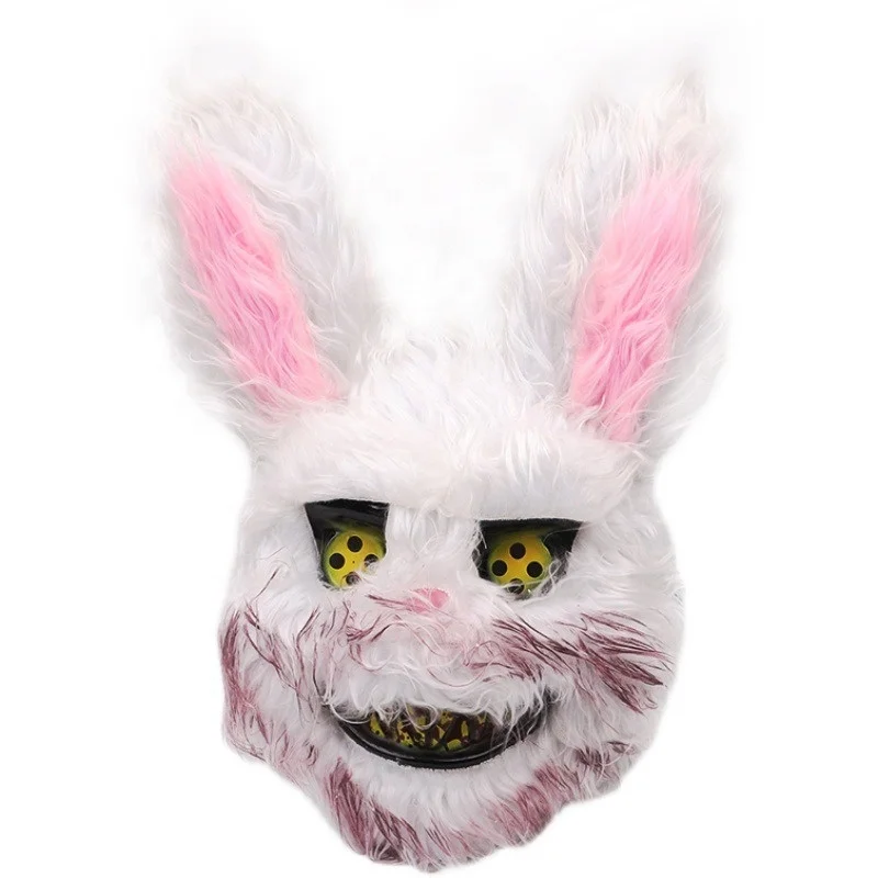 HWA 10072 Horror ghost festival party props bloody cosplay female plush rabbits ears masks scary bunny man halloween mask rabbit