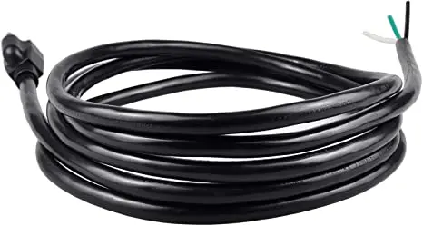 AC Cord Pigtail 16AWG 3 Prong 6 Feet Open End 3 Wire Heavy Duty SJT 16 Gauge Power Supply Cord 120V AC NEMA 5-15P