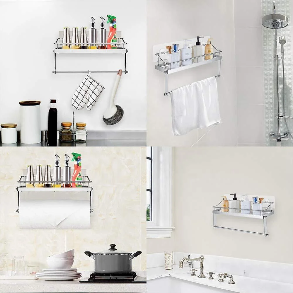 luxury self adhesive stainless kitchen rack paper towel holder under kitchen cabinet for sauce bottle storage kitchen organizer