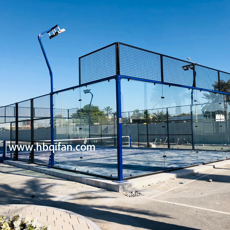 2023 новый стиль панорамный заказной цветной весло для тенниса взрывозащищенное Закаленное стекло купить Padel Court