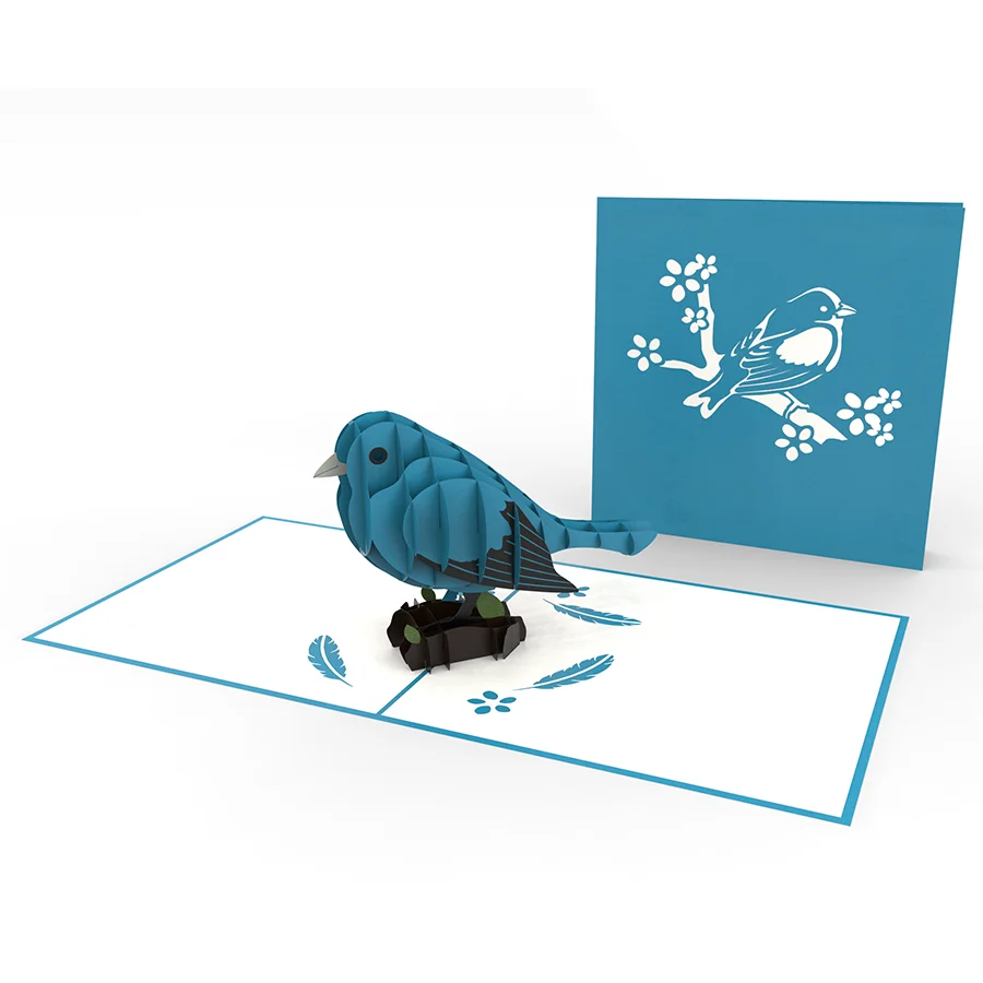 3D выдвижные карты птица Вьетнам ручная работа лазерная резка низкая цена