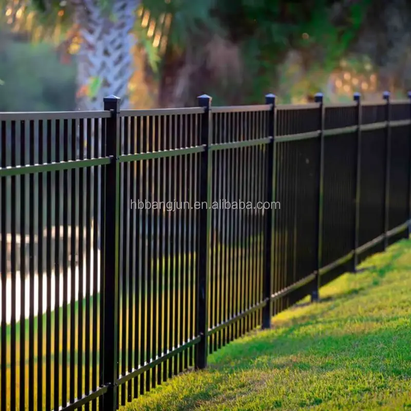 7ft tall color steel grills boundary wall galvanized sheet tubular picket fence thailand design