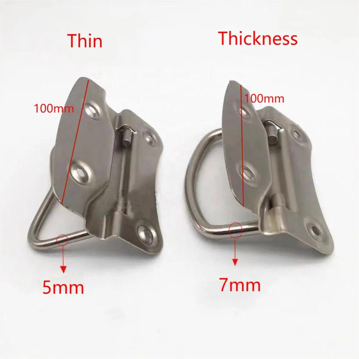 Factory Outlet Large Nickel Steel Hardware Flight Case Handle Folding Luggage Handle Toolbox Accessories