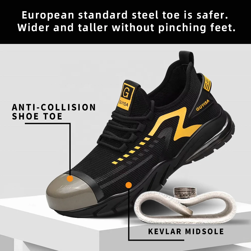 Wholesale Lightweight Air Cushion Sports Steel Toe Manufacturer Composite Site Work Safety Shoes
