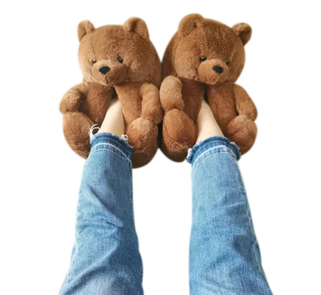 Winter House Shoes High Quality Teddy Bear Slippers Plush House Slippers For Women bear slippers