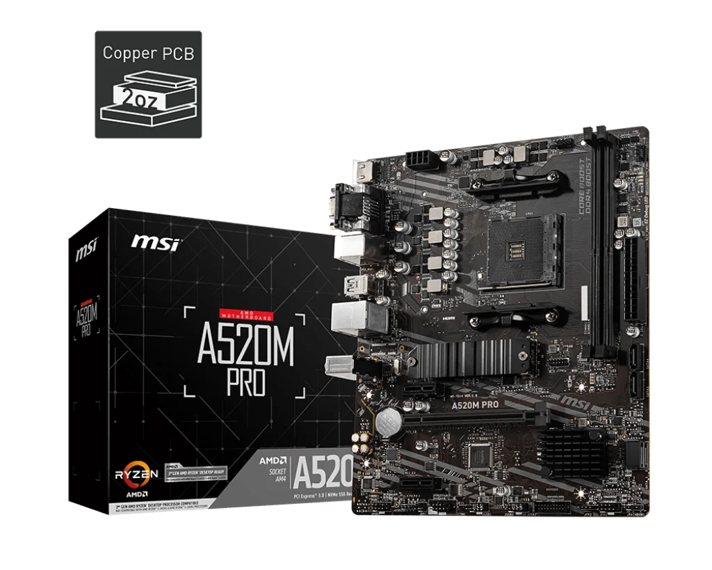 MSI A520M PRO computer motherboard for desktop pc support 5600g 5700g 5600x 5700x cpu AM4 slot