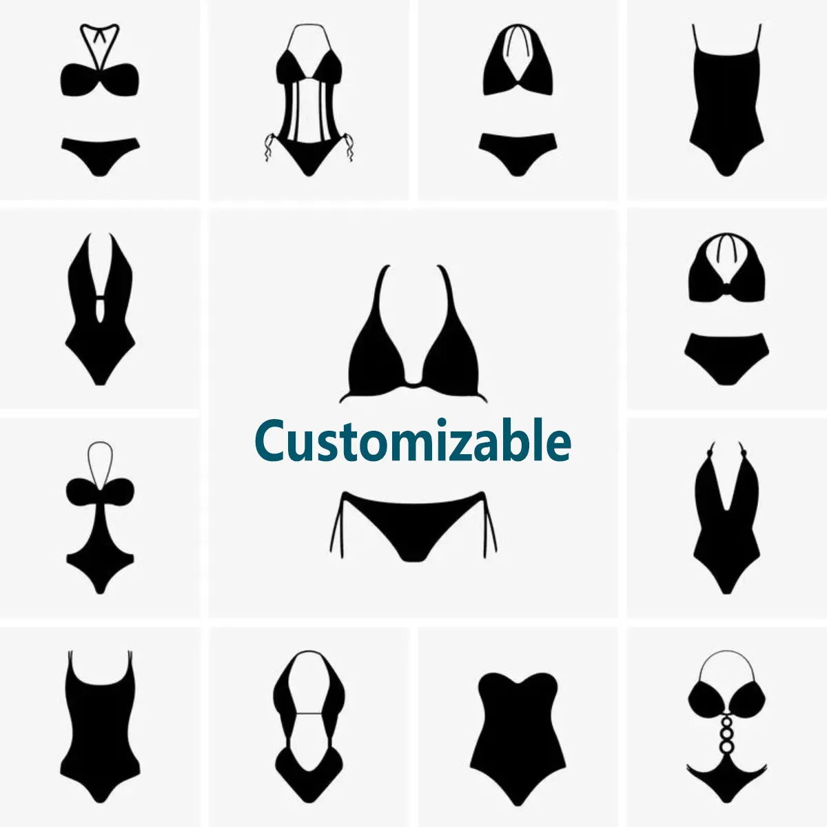 Custom Swim Suits Women Sexy Beachwear Set Striped Cut Out Halter Trilateral Thong Ladies Bikini Swimsuit