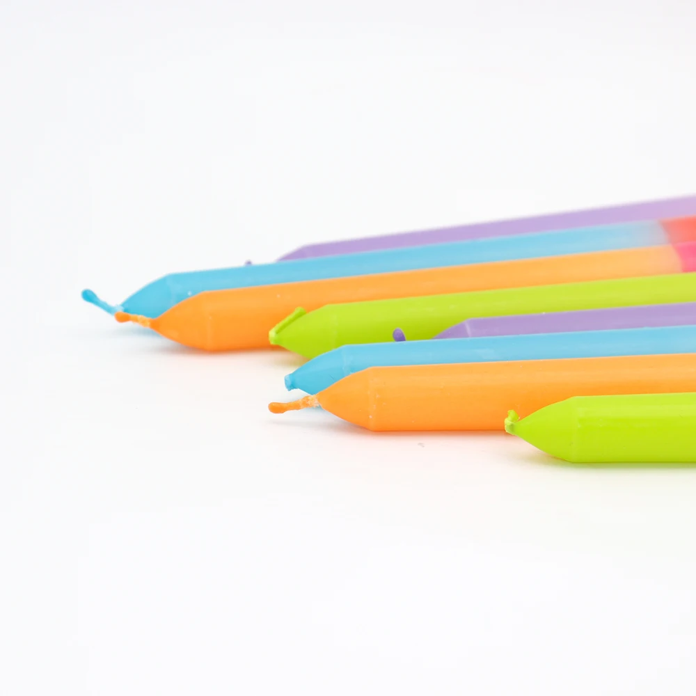 Handmade Dip Dye Colored Taper Candles Paraffin Wax Dipped Smokeless Dinner Household Candles