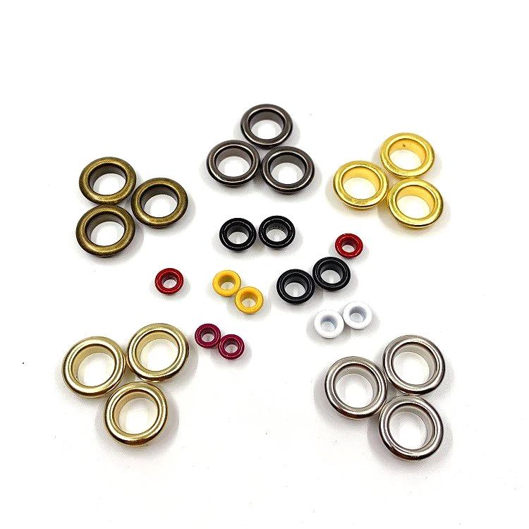 Factory hot sale 8mm garment usage customized color logo shoes decoration copper eyelet