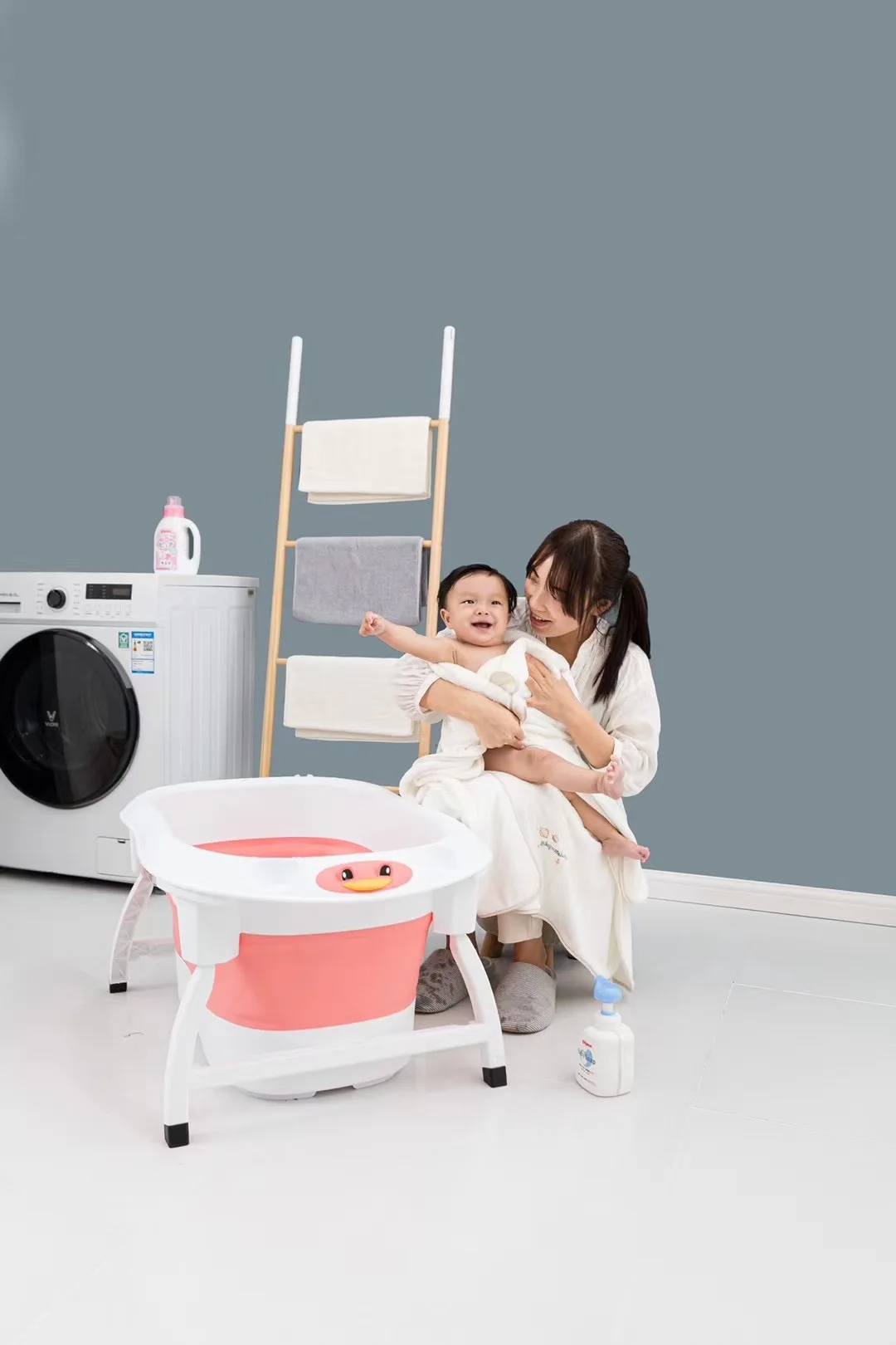 Bath Tub Children Bebe Kids Bathtub Newborn Baby Folding Tubs Bath Body Washing Portable Folding Swim Cover Feature Eco Material