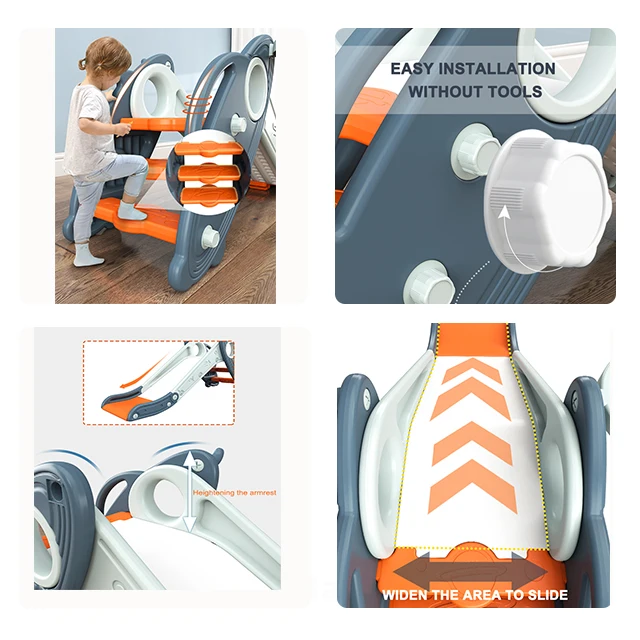 Fun playground plastic kids sliding play set foldable Baby slide