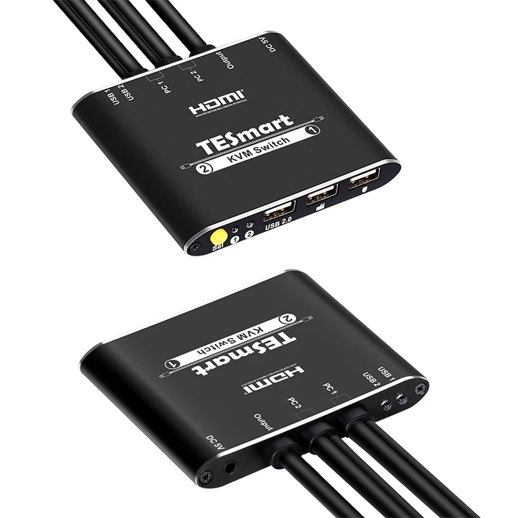 Tesla OEM 2x1 HDMI Cable KVM Switch Using only 1 set of keyboard, mouse and monitor to control 2 host devices