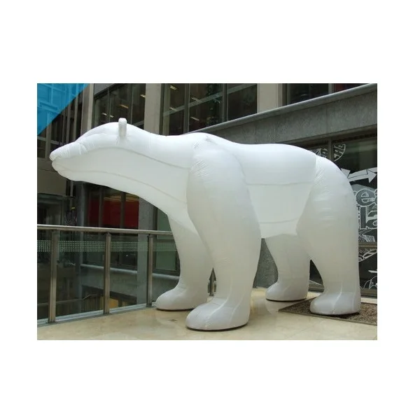 Shopping Mall festival  decoration all white giant inflatable polar bear