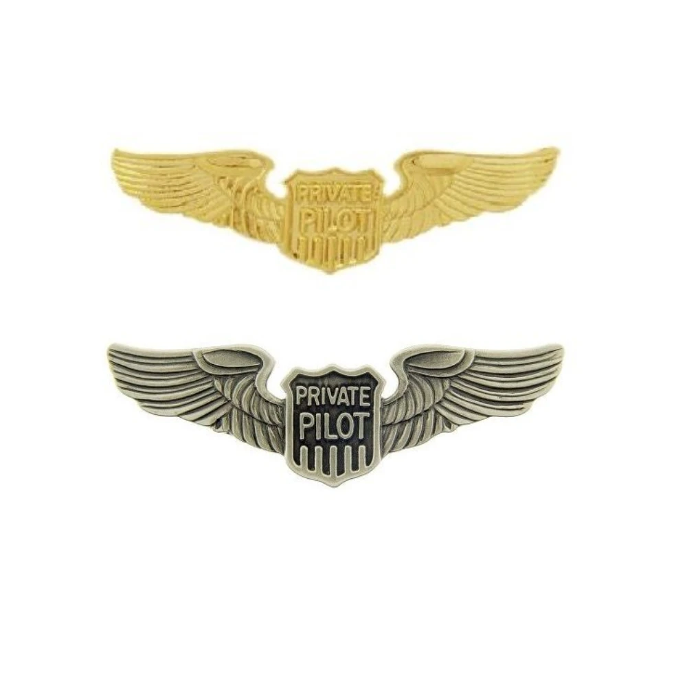 Custom gold vintage airline flight wings for aviation pins metal logo badges and pins custom car badge