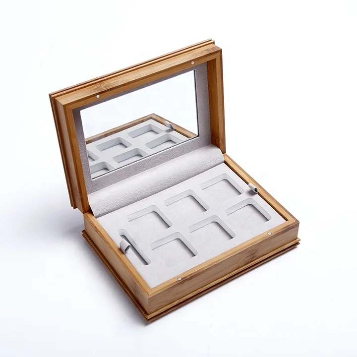 
Exquisite Classical Emboss Wood Bamboo Eye Shadow Palette Cosmetic Box 