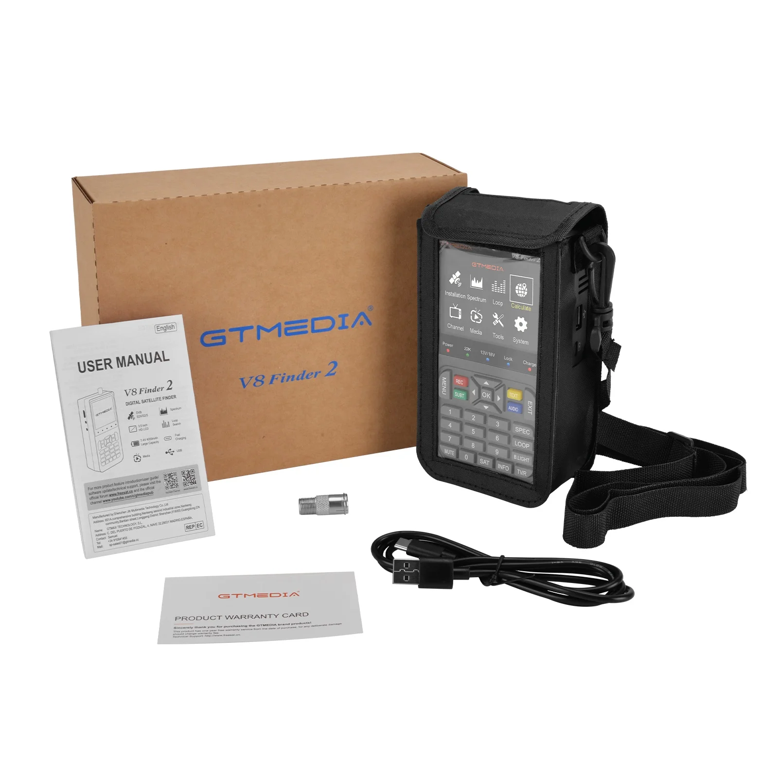 Новое поступление GTMEDIA V8 Finder 2 satfinder hd поддерживает H.264 DVB S2X сигнала с 3 5-дюймовый цветной
