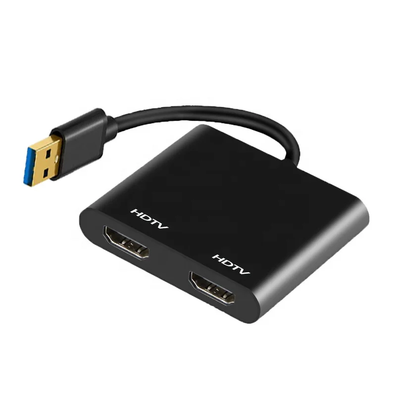 Xput кабель конвертер USB-A USB 3 0 двойной Разделитель с мультимедийным интерфейсом высокой четкости Конвертер адаптер-4k 30 Гц для двух