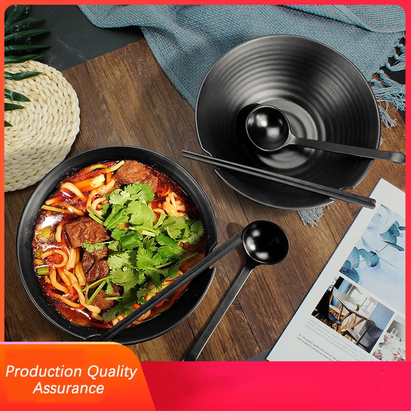 Miamine tableware commercial porcelain Malatang big Noodle bowl Ramen black beef rice noodle soup powder bowl