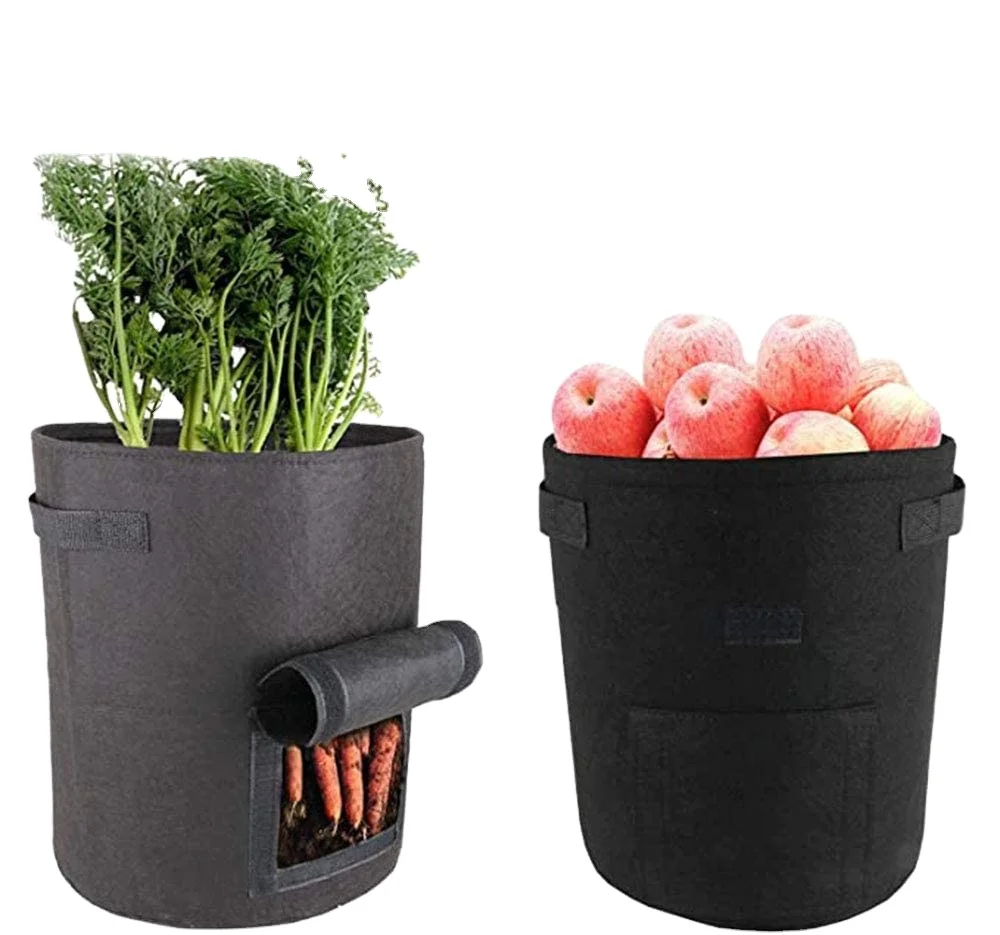 Fabric Raised Garden Bed Felt Grow Bag Planter Pot Flowersfelt Planting Growth Bag