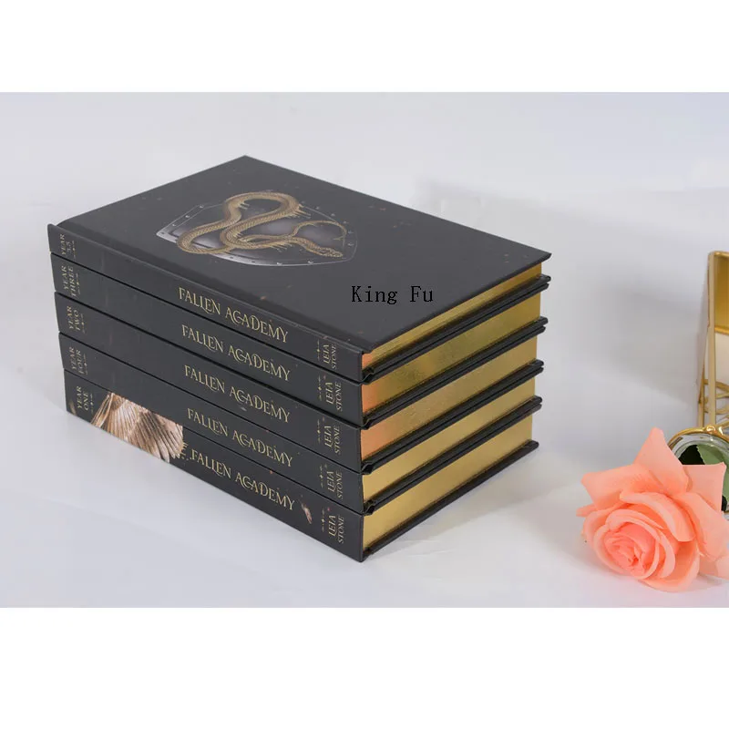 Luxurious Hardcover Hardback Binding Custom Fiction Book Printing Service with Gold Foil Hot Stamping Finishes