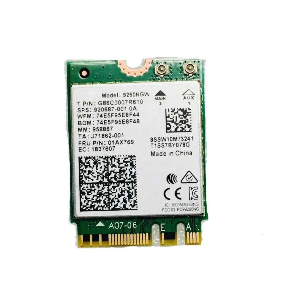 Двухдиапазонный беспроводной адаптер AC 9260NGW 9260AC двухдиапазонный 802.11ac 1730 Мбит/с NGFF Wi-Fi + Bluetooth 5 0 WLAN сетевая