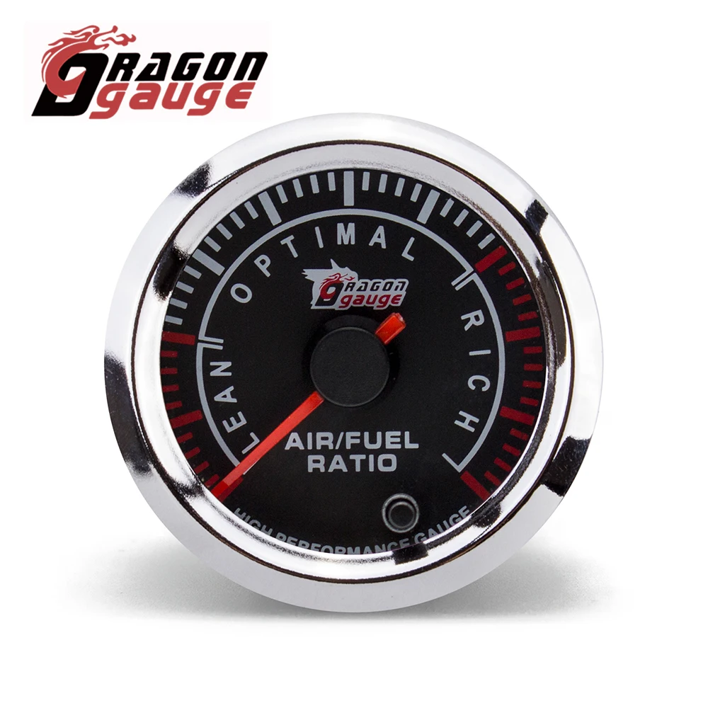 DRAGON GAUGE 52mm 7 color Pointer Stepper Motor 20:1~10:1 Narrow band Auto Air Fuel Ratio Gauge Meter for Car (5048)