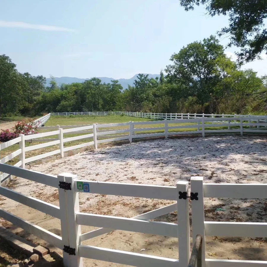 High Quality Low Price White 3 Rails Vinyl PVC Horse Fence