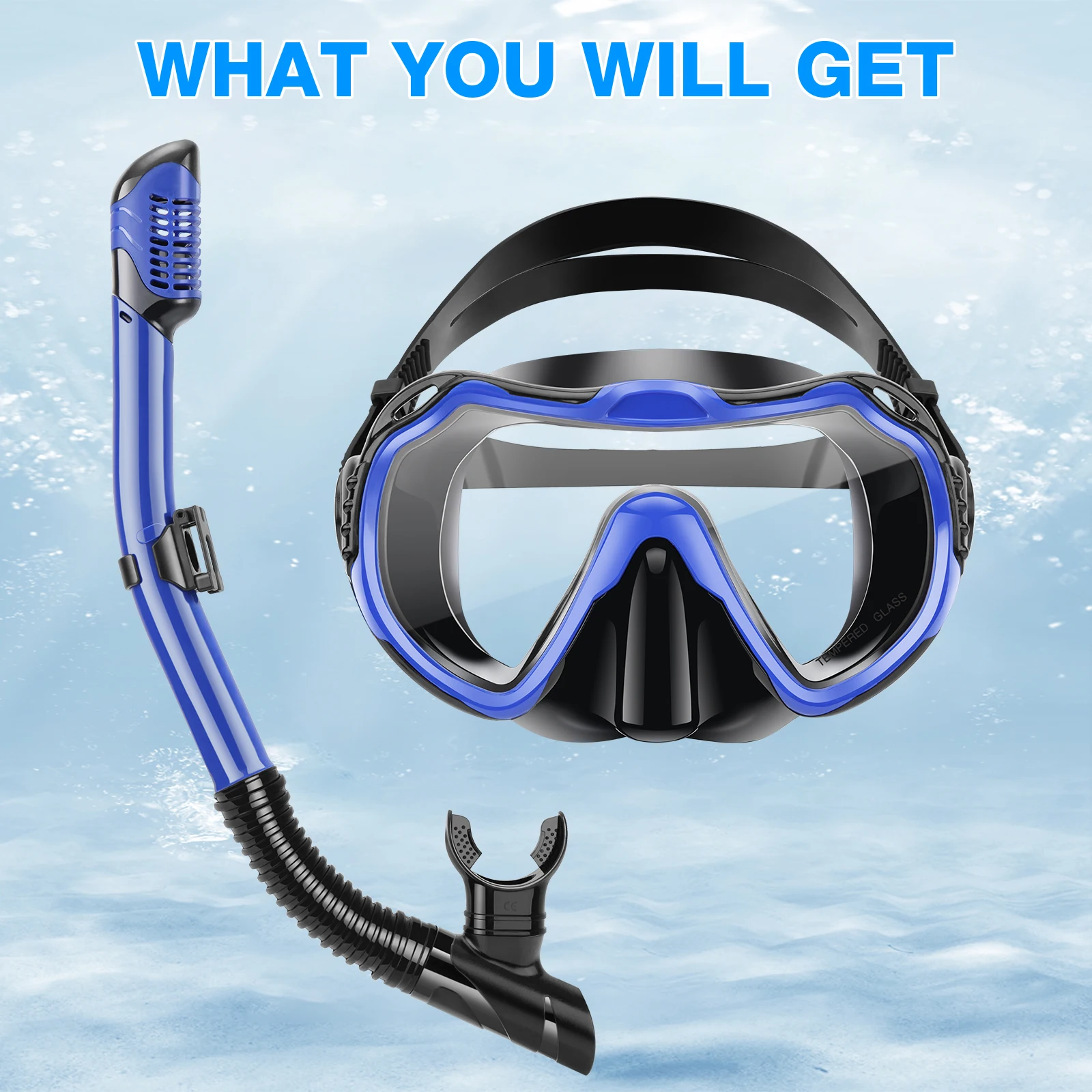 Factory Diving mask set factory tempered glass lens diving mask and snorkel set silicone diving snorkel mask set